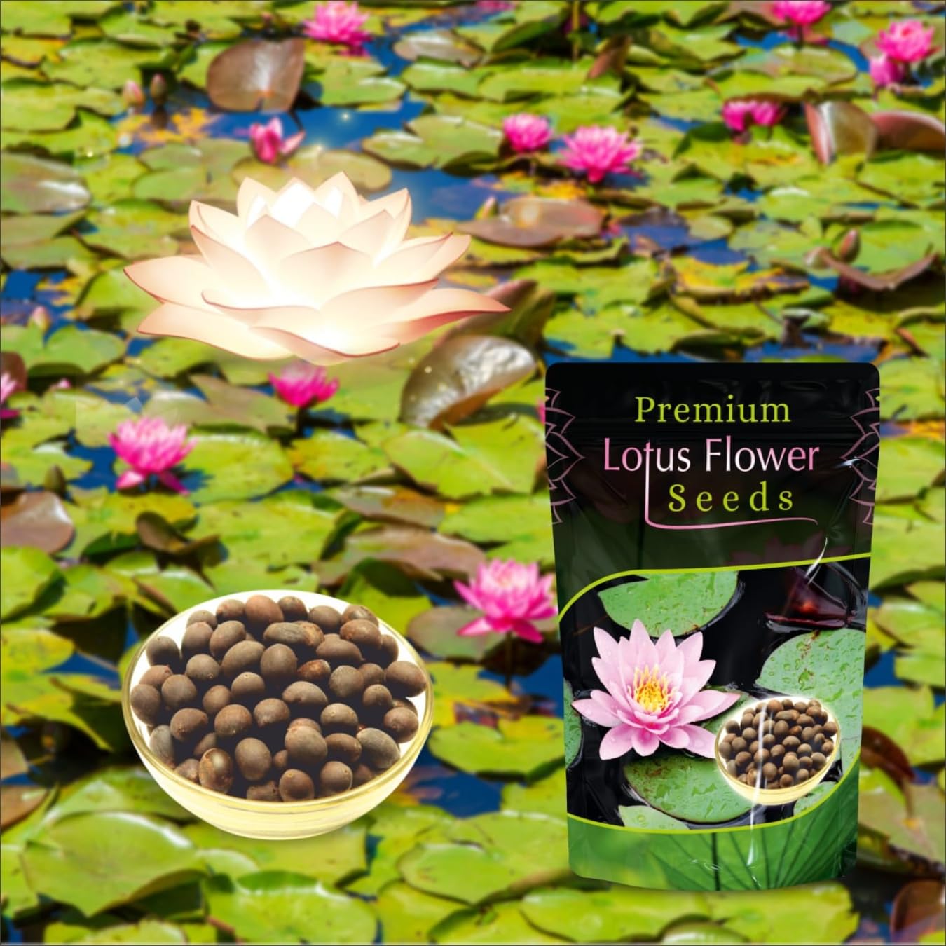 Lotus Flower Seeds For Home Garden Planting (Pack Of 100)
