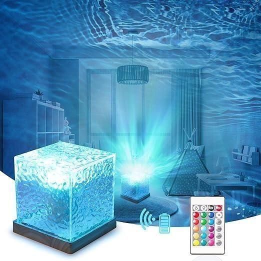 LED 3D Ocean Wave Projector Night Lamp Water Ripple Light Northern Lights