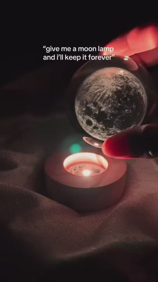 Charkee 0.5W 3D Galaxy Crystal Ball Night Light Creative Engraved Aesthetic Ball Dim Night Lamp